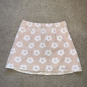 Princess Polly Beige Floral Mini Skirt